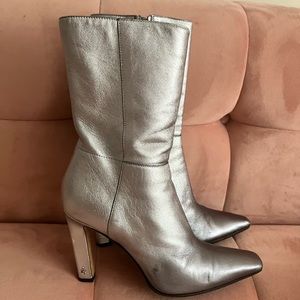 Jimmy Choo Silver Ankle Boots